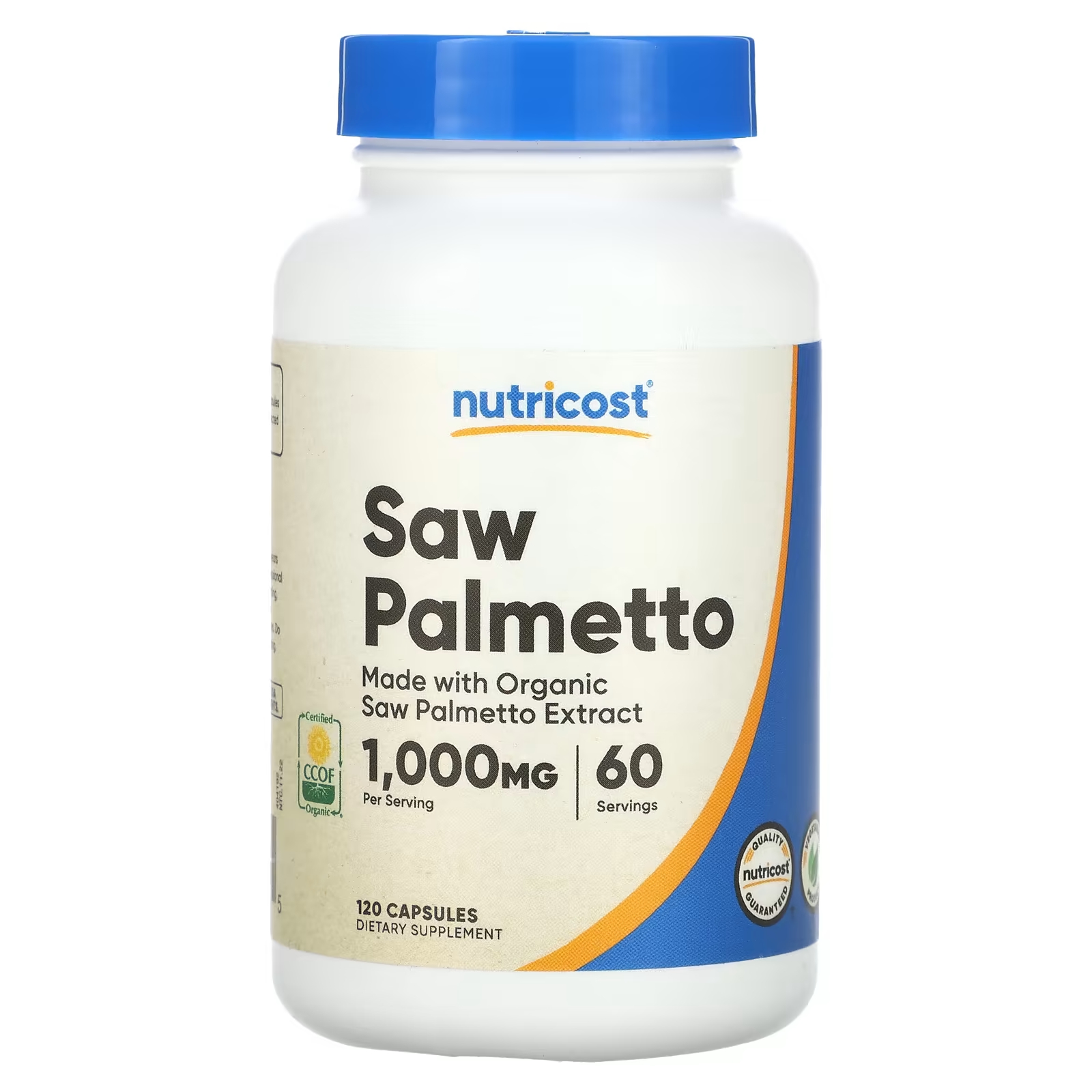 Nutricost Saw Palmetto 1000 мг 120 капсул (500 мг на капсулу) super nutrition organic lion s mane 1000 мг 120 растительных капсул 500 мг на капсулу