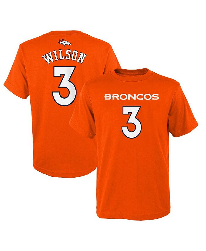 Футболка с именем и номером игрока Big Boys Russell Wilson Orange Denver Broncos Mainliner Outerstuff, оранжевый