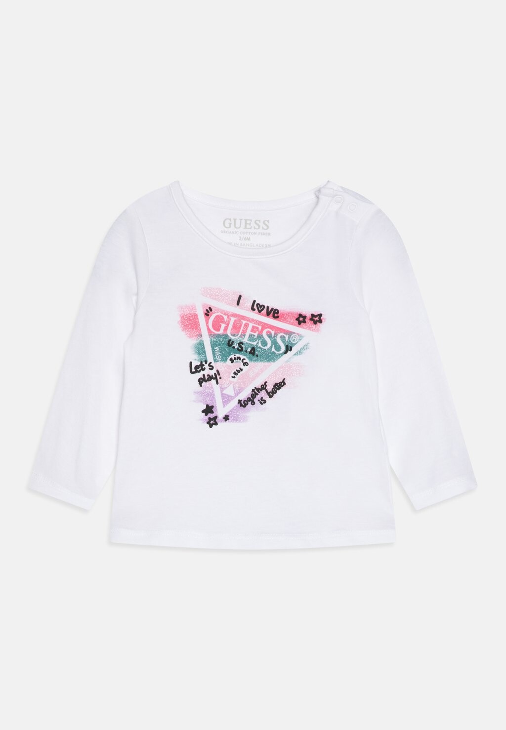 

Футболка с длинным рукавом Infant Guess, цвет pure white