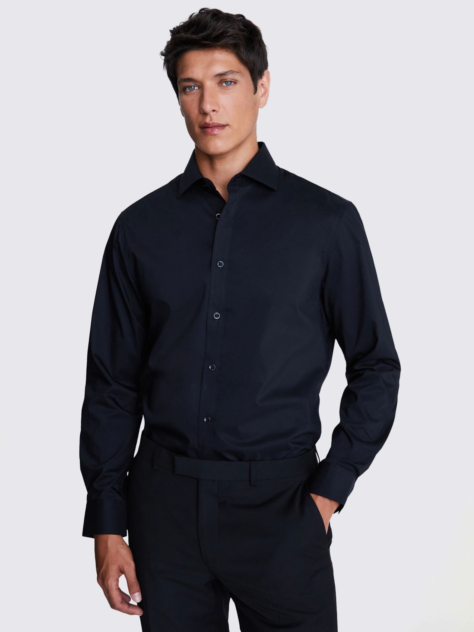 Индивидуальная эластичная рубашка Moss, черный рубашка zara oxford небесно голубой