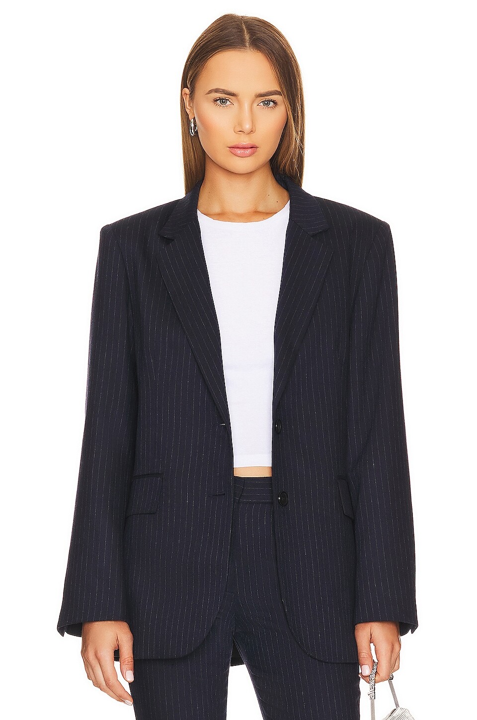 Куртка Musier Paris Carolyn, цвет Navy Blue Pinstripe