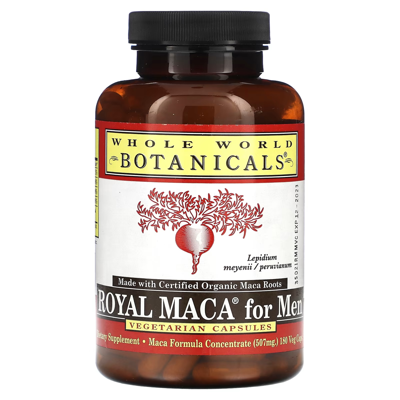 Maca для мужчин Whole World Botanicals Royal, 507 мг whole world botanicals royal maca® plus for women премиальная мака для женщин 550 мг 90 вегетарианских капсул