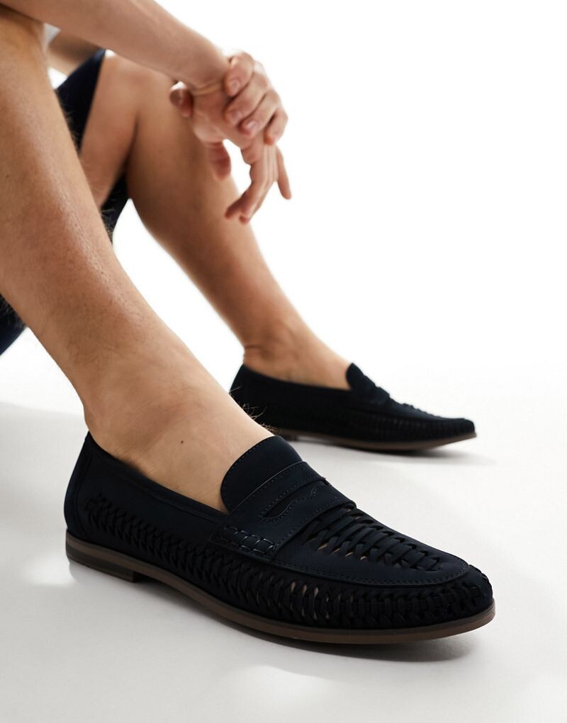 

Schuh – Reem – лоферы из ткани темно-синего цвета