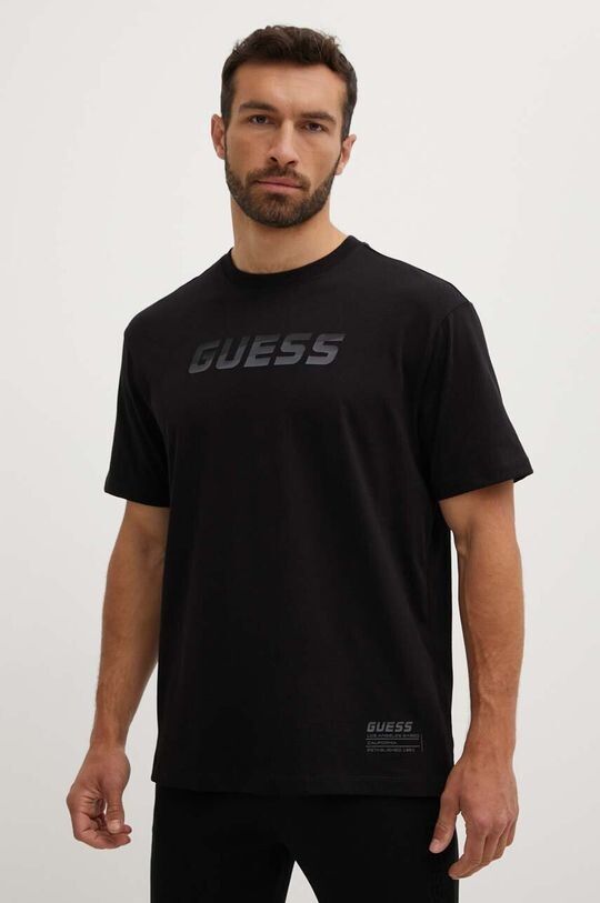 

Хлопковая футболка Guess, черный
