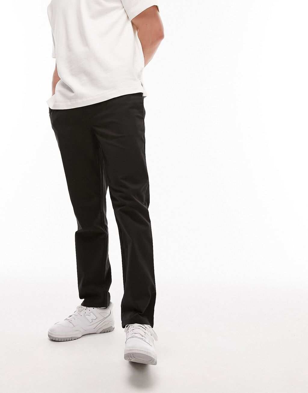 

Черные брюки-чиносы скинни с эластичной резинкой на талии Topman