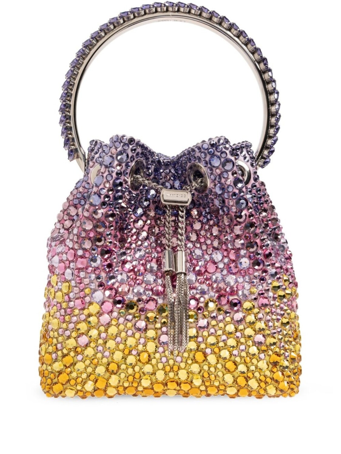 

Сумка-ведро Bon Bon Jimmy Choo, украшенная кристаллами, фиолетовый