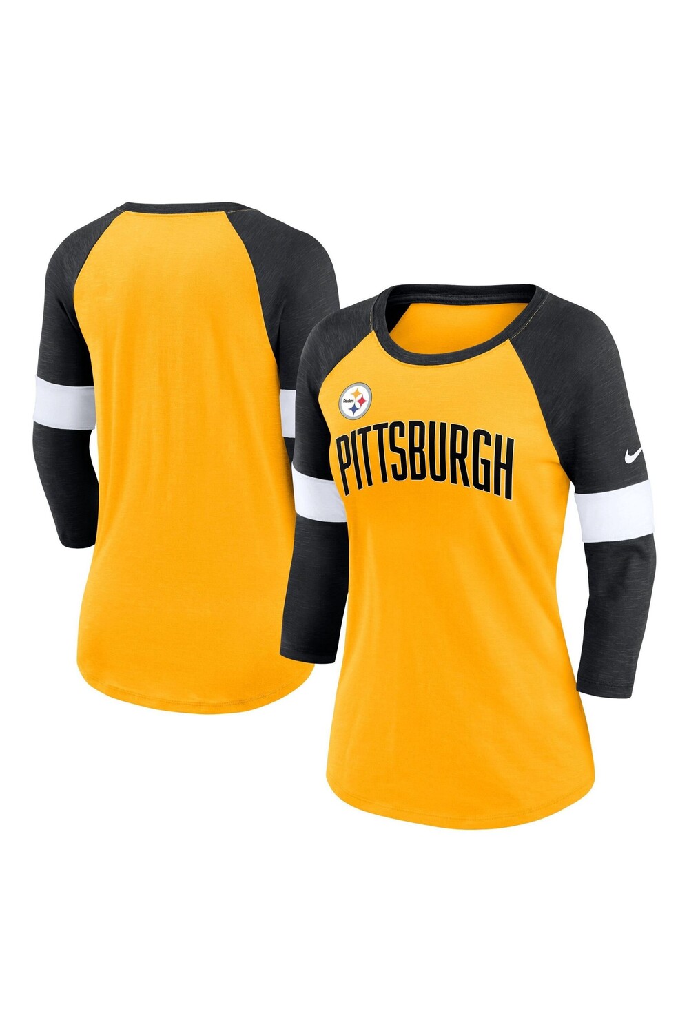 

Женская рубашка Nike Fanatics Pittsburgh Steelers с узором реглан 3Q Nike, желтый