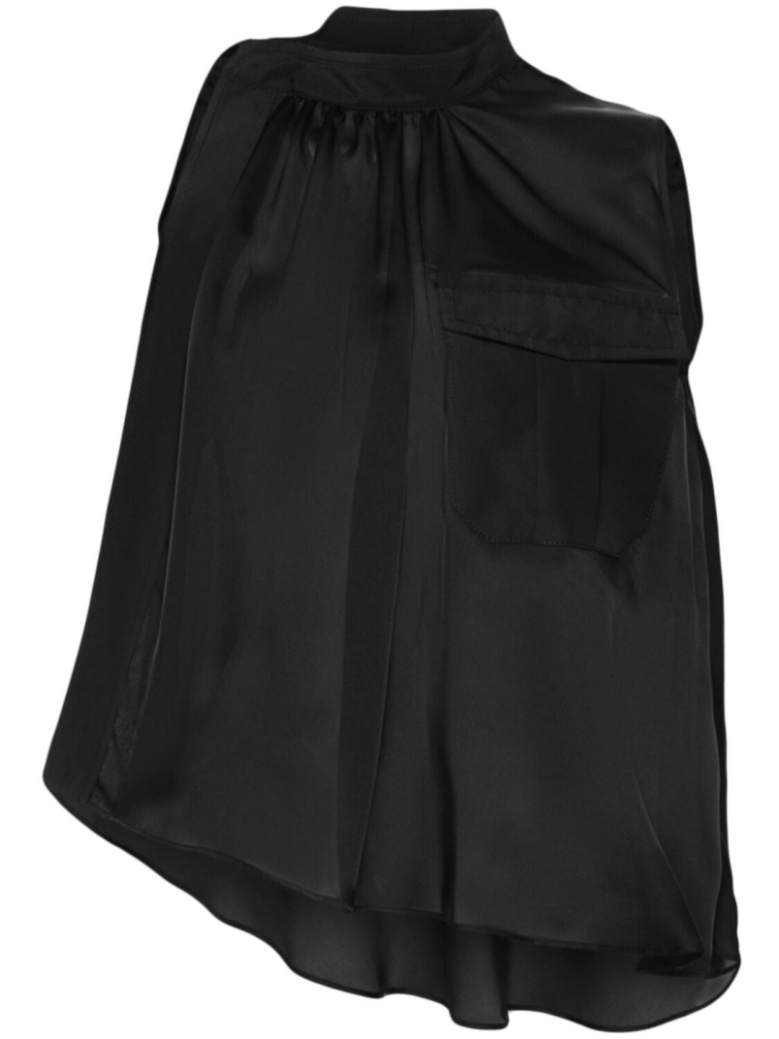 

sacai атласный топ асимметричного кроя, черный