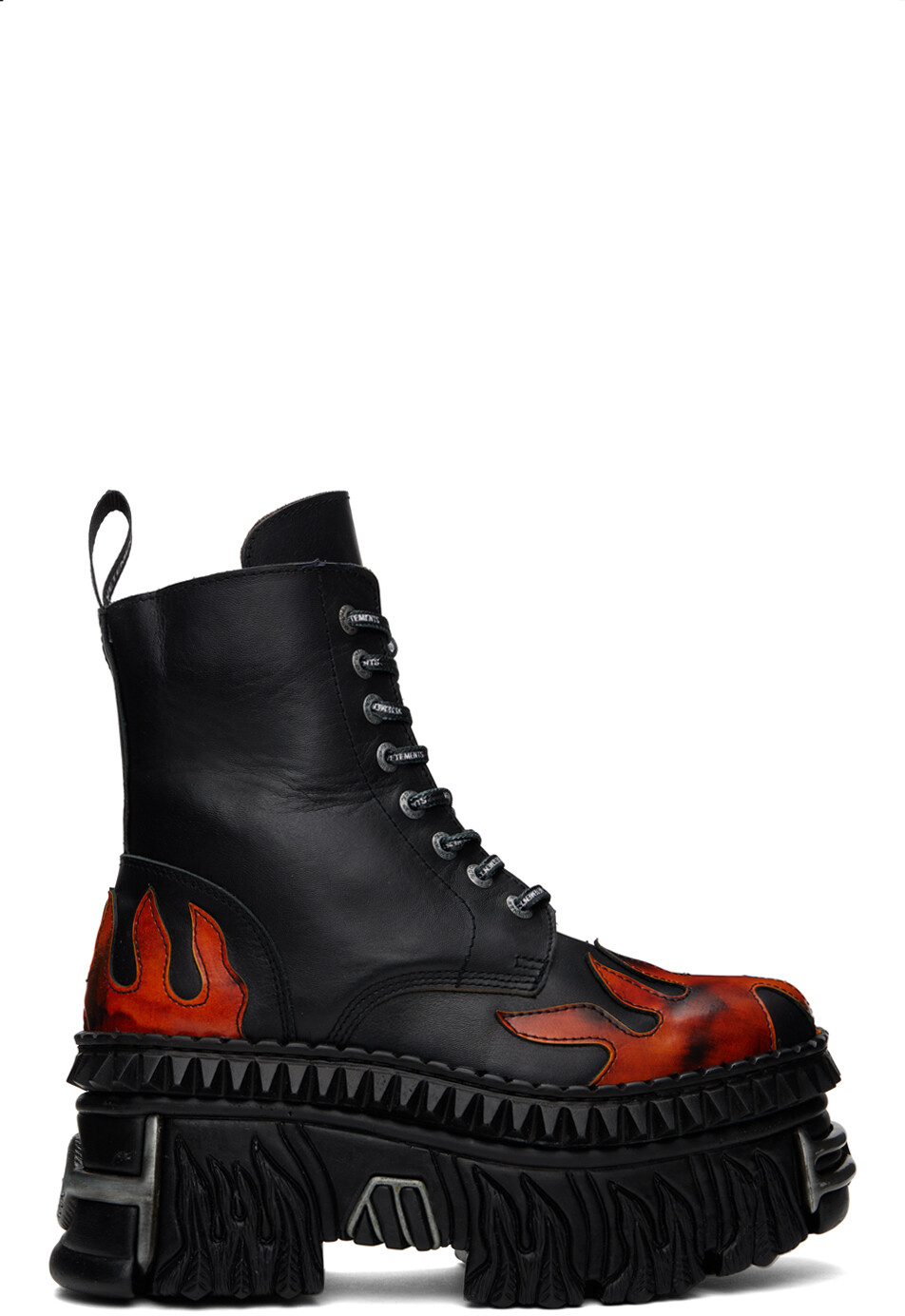 

Черные боевые ботинки Flame New Rock Edition Vetements, цвет Black/Orange