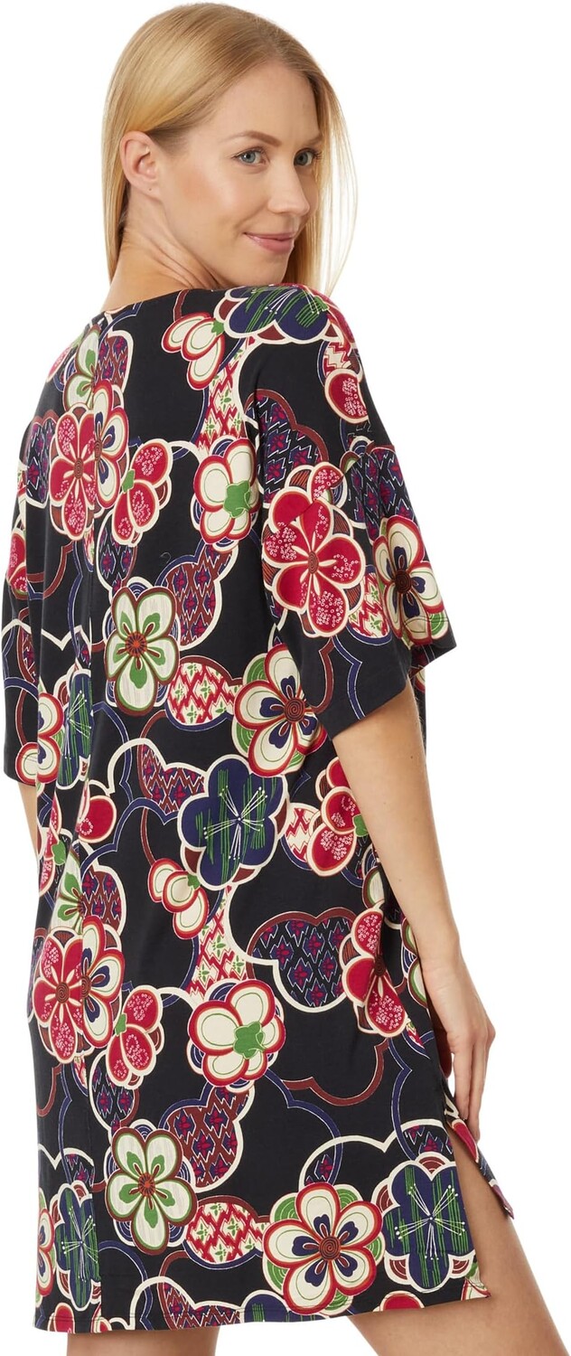 

Кимоно Хлопковая трикотажная ночная рубашка N by Natori, цвет Black Multi