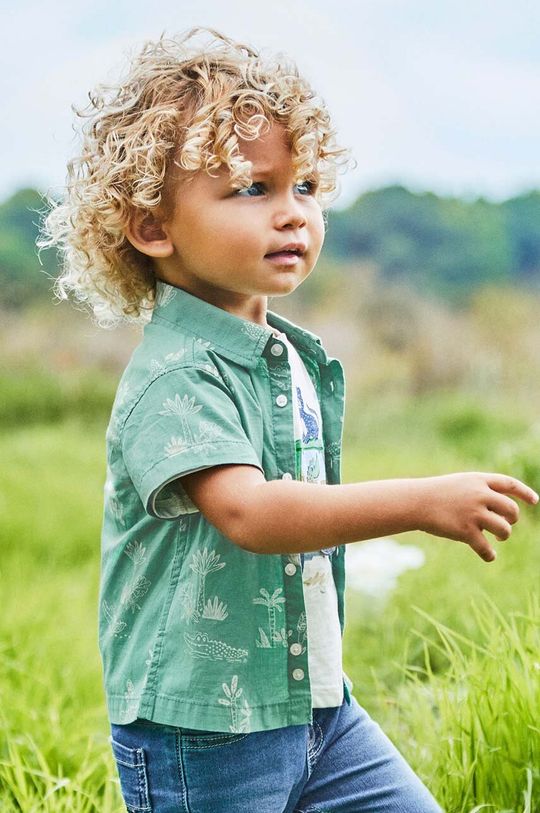 Детская шерстяная рубашка Mayoral, зеленый