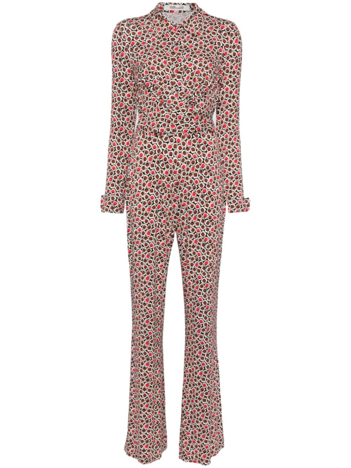 

DVF Diane von Furstenberg комбинезон с графичным принтом, коричневый