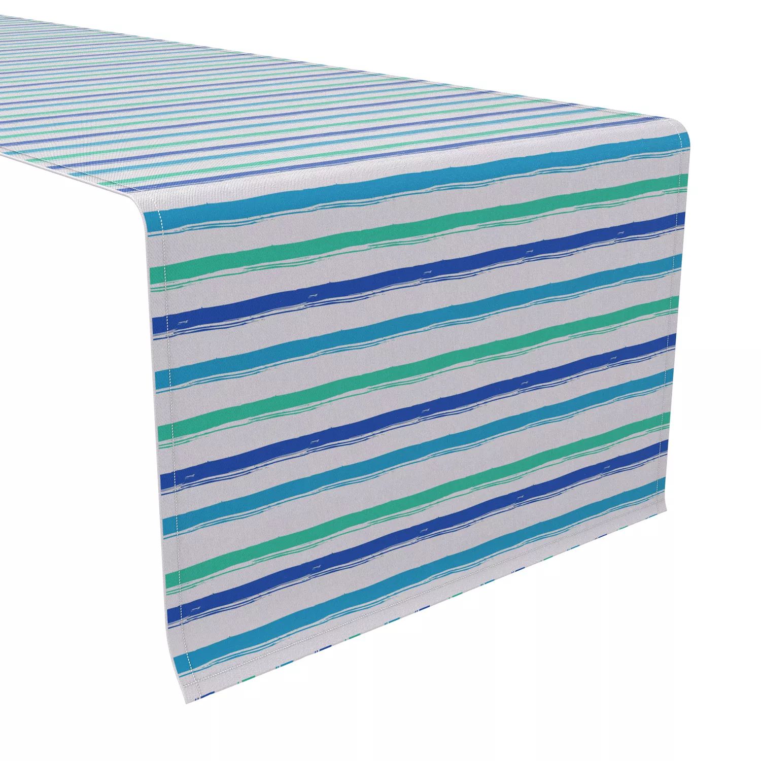 Настольная дорожка, 100 % хлопок, 16x72 дюйма, разноцветная синяя полоска.