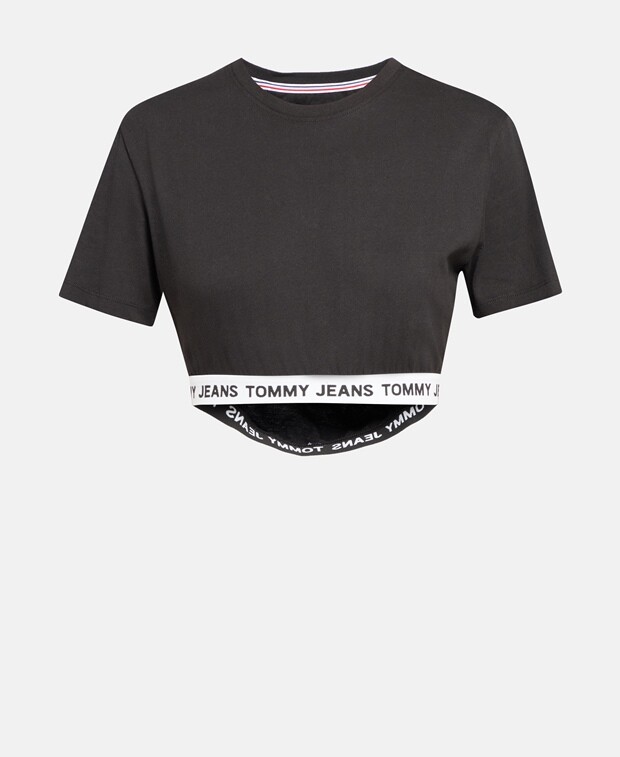 

Укороченный лонгслив Tommy Hilfiger, черный