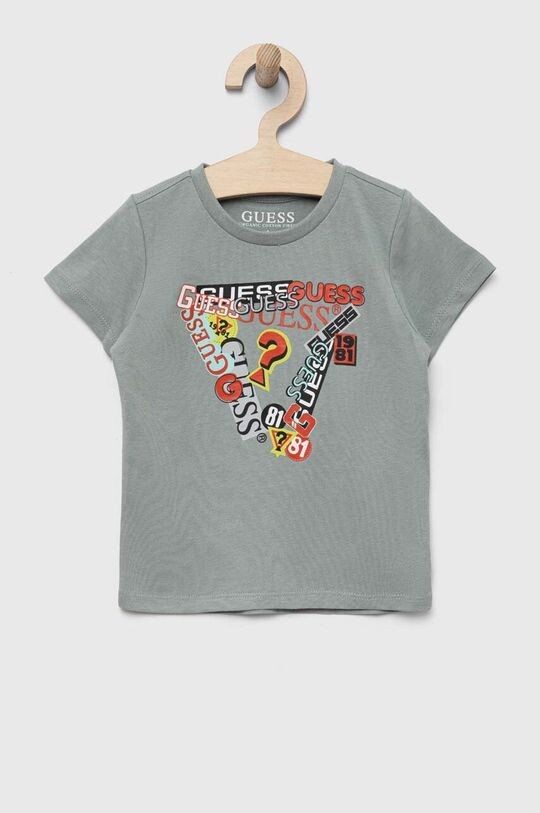 

Детская хлопковая футболка Guess, серый