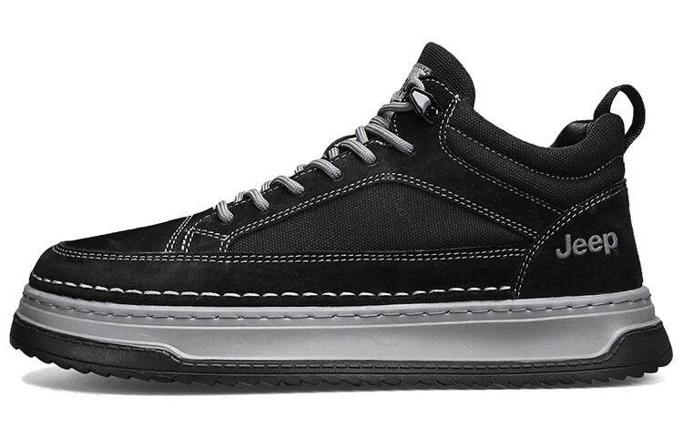 

Кроссовки Jeep Skateboarding Shoes Men Mid-top Black, черный