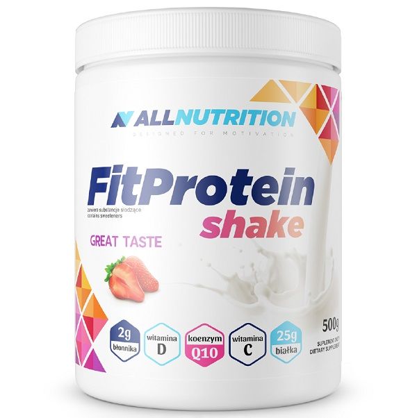 Allnutrition Fit Protein Shake Strawberryподготовка для женщин, 500 g гинофорт крем вагинальный с аппликатором 2% 20 мг г 5 г