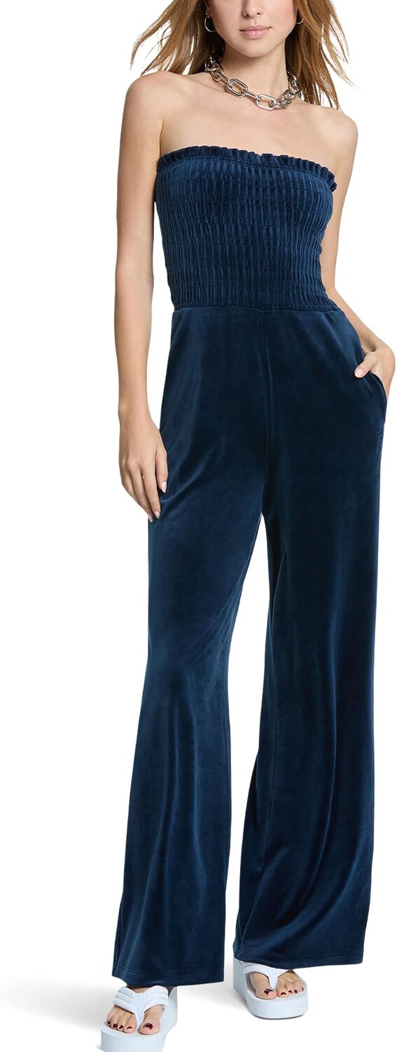 

Комбинезон Juicy Couture Classic Velour Smocked Sleeveless Jumpsuit, цвет Regal Blue
