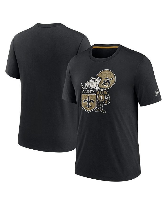 

Мужская черная футболка Tri-Blend с логотипом New Orleans Saints Rewind Playback Nike, черный