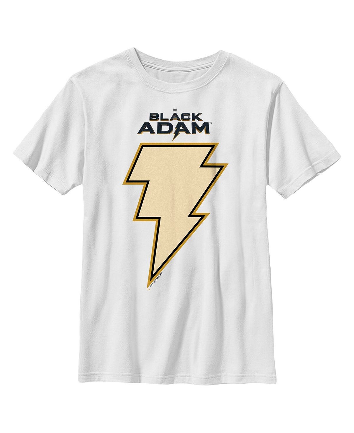 

Черная детская футболка Adam Yellow Lightning Bolt для мальчика DC Comics