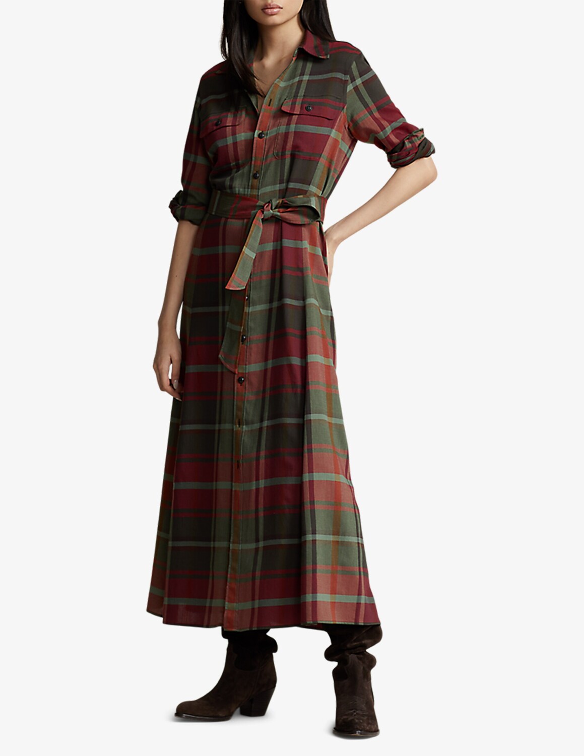 

Платье с длинными рукавами Ralph Lauren, красный