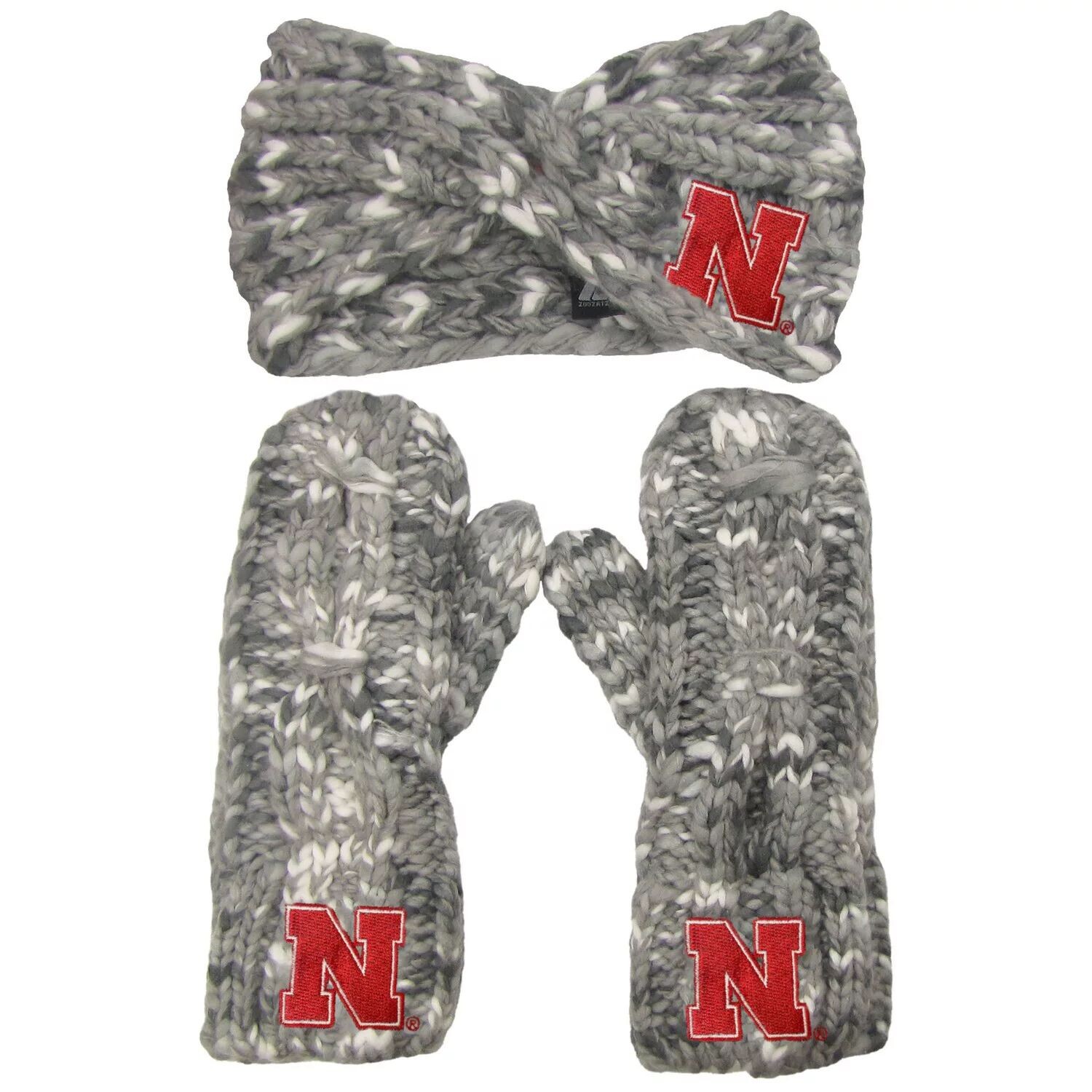 

Женский комплект из повязки на голову и варежек с логотипом ZooZatz Nebraska Huskers