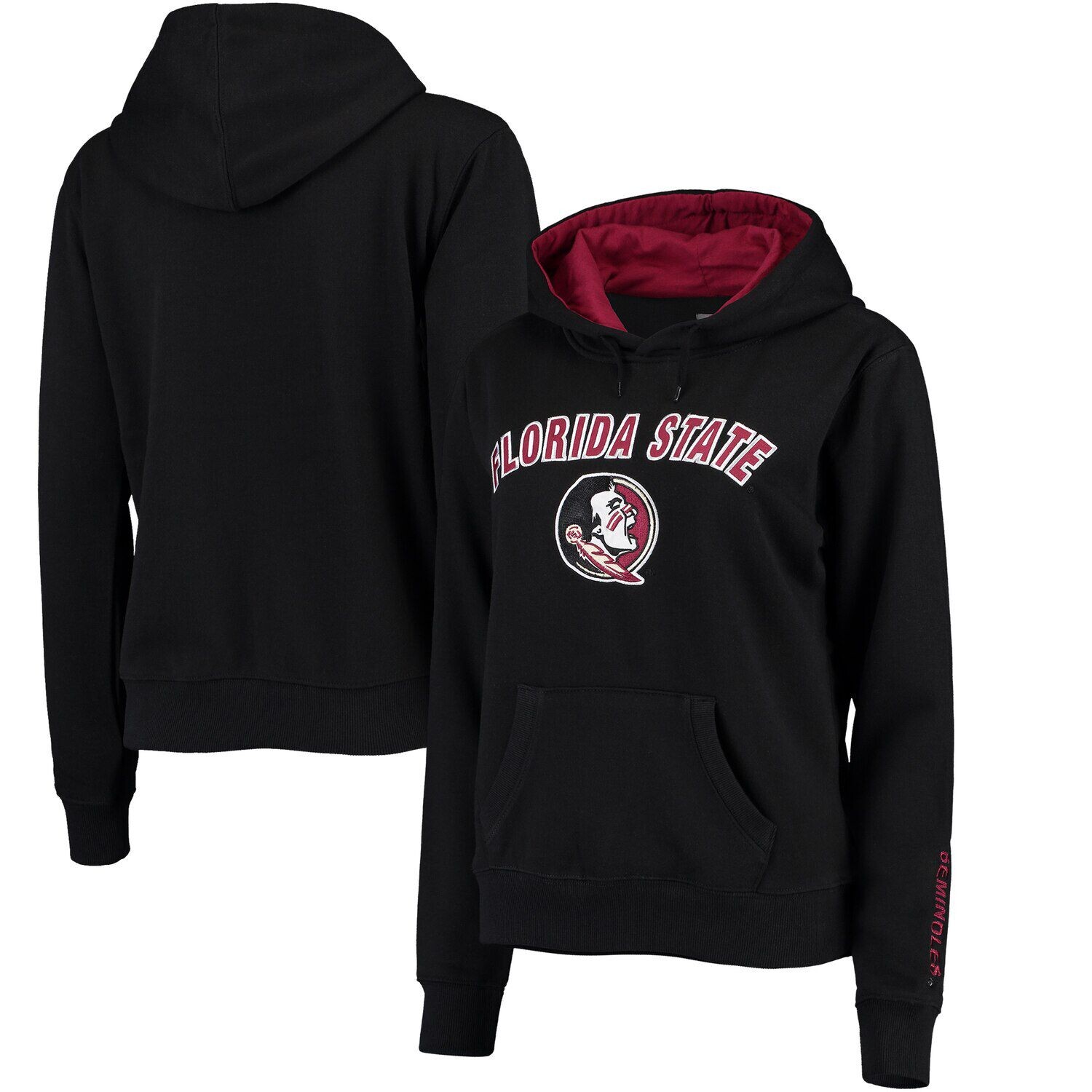

Женский черный пуловер с капюшоном Florida State Seminoles Arch & Logo 1 Colosseum