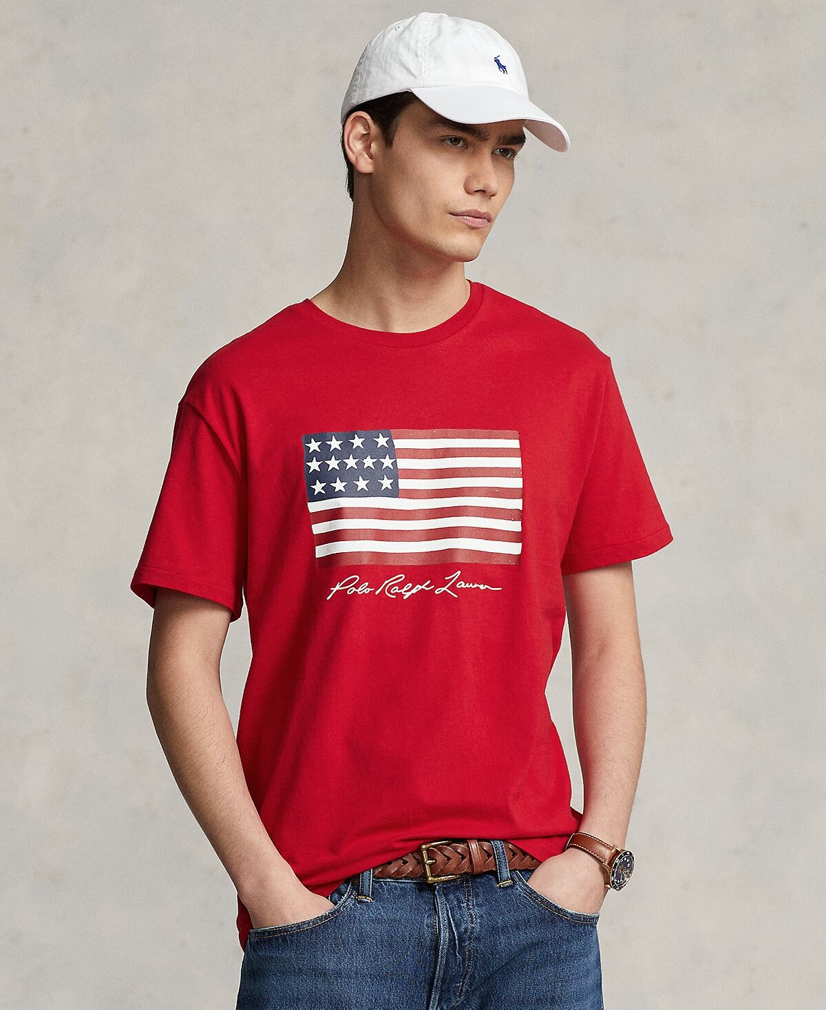 

Мужская трикотажная футболка классического кроя с флагом Polo Ralph Lauren