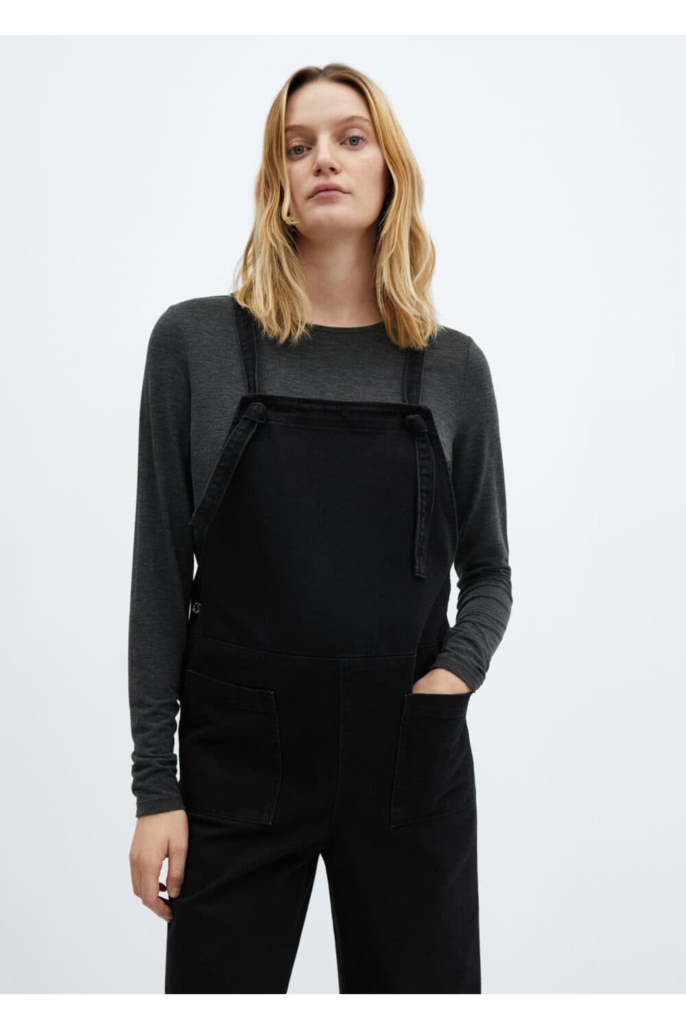 

Джинсовый комбинезон для беременных Mango, черный