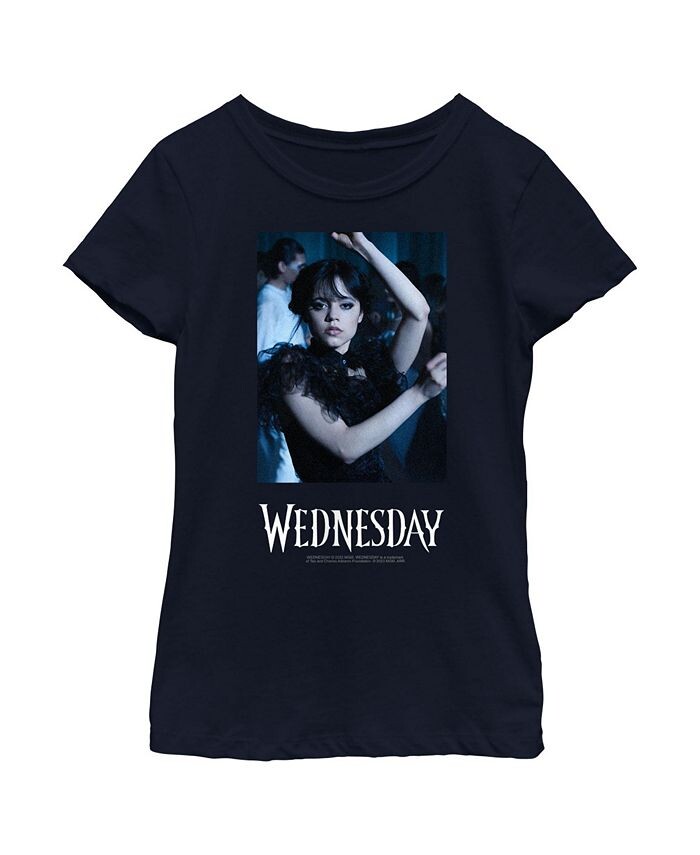 

Детская футболка с логотипом Girl's Wednesday Dance Scene Netflix, синий