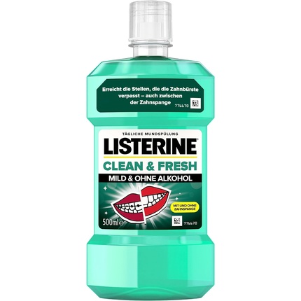 

LISTERINE Clean & Fresh 500 мл Антибактериальная жидкость для полоскания рта с эфирными маслами без спирта Идеальное дополнение к ежедневному уходу за зубами