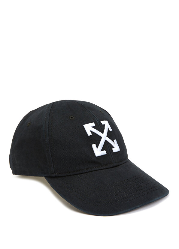 Черно-белая женская шляпа с детальным логотипом Off-White