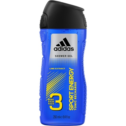 Sport Energy 3 в 1 Гель для душа Шампунь для умывания лица 250 мл, Adidas гель для душа adidas hydra sport 3 в 1 250 мл для мужчин