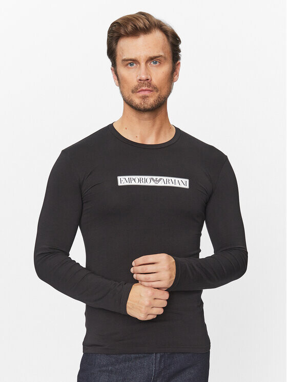 

Классический крой с длинными рукавами Emporio Armani Underwear, черный