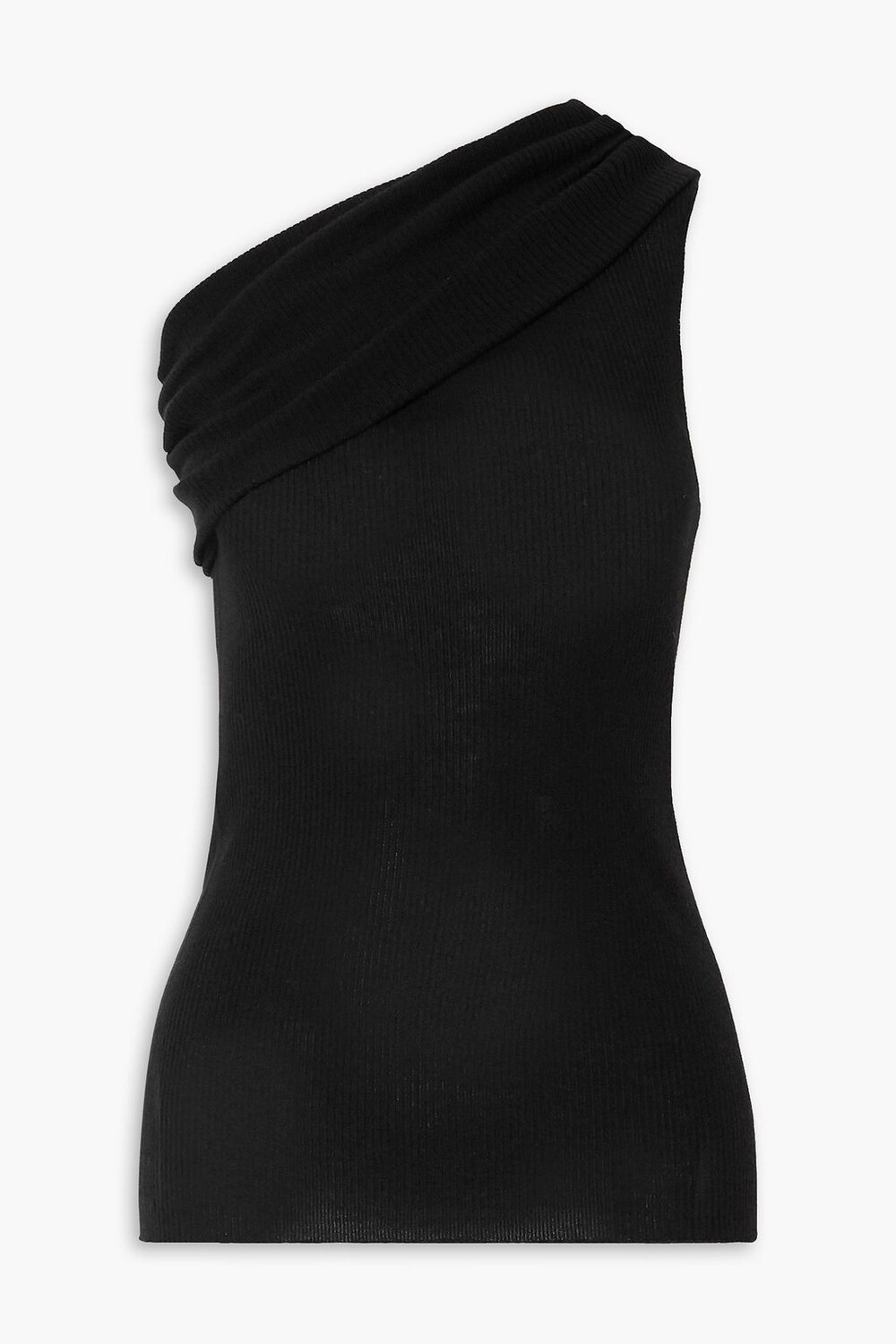 

Шерстяной топ в рубчик на одно плечо RICK OWENS, черный