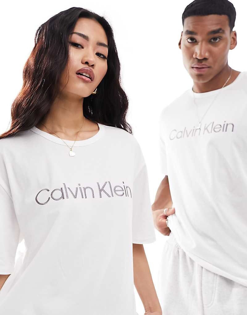 

Calvin Klein – Белая пижамная футболка из чистого хлопка