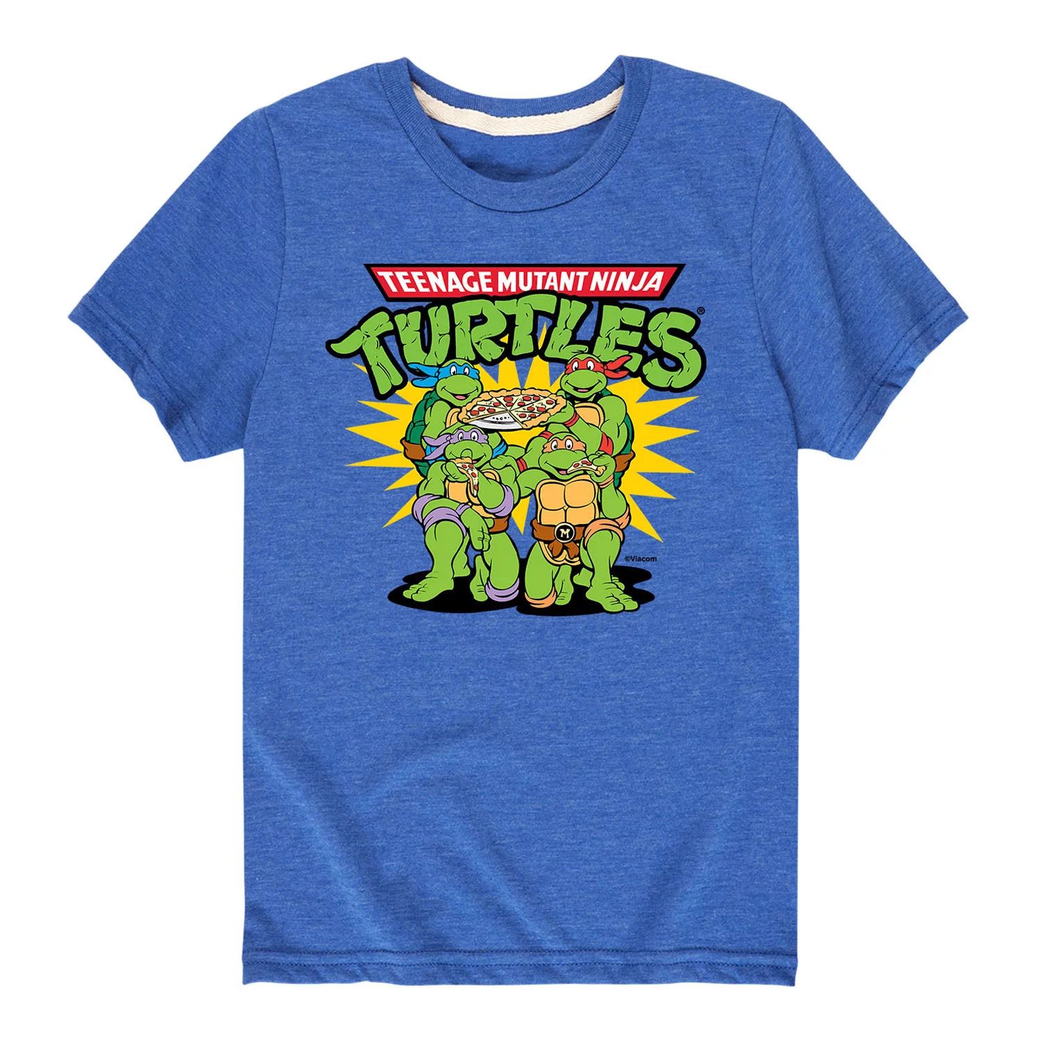 Футболка с рисунком TMNT Pizza Dudes для мальчиков 8–20 лет Nickelodeon, синий