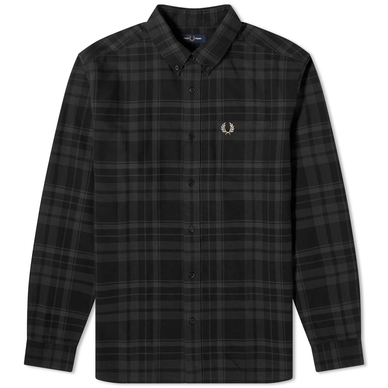 Рубашка Fred Perry Twill Tartan, черный рубашка fred perry panel polo цвет whisky brown