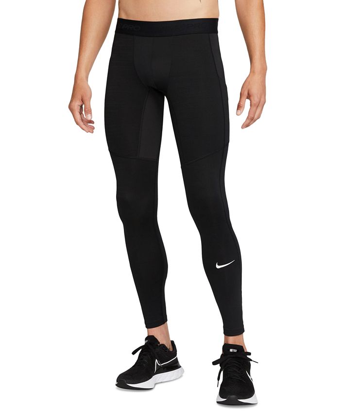 Мужские профессиональные теплые тайтсы для фитнеса приталенного кроя Dri-FIT Nike, черный