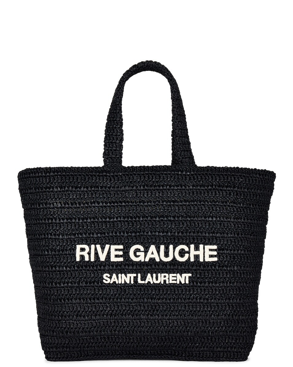 

Сумка Saint Laurent Rive Gauche Tote, цвет Nero & Crema Soft