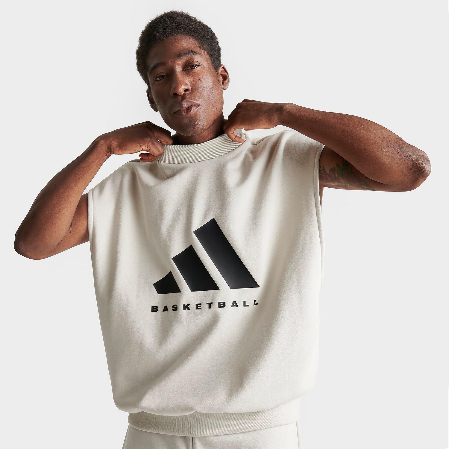 

Толстовка без рукавов adidas Basketball One, бежевый