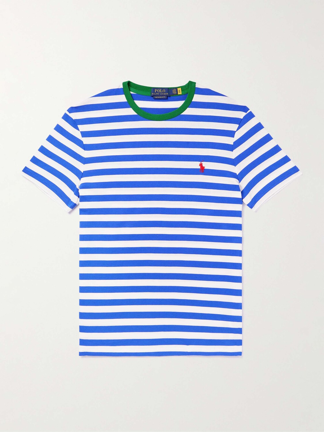 

Полосатая футболка из хлопкового джерси с вышитым логотипом POLO RALPH LAUREN, белый