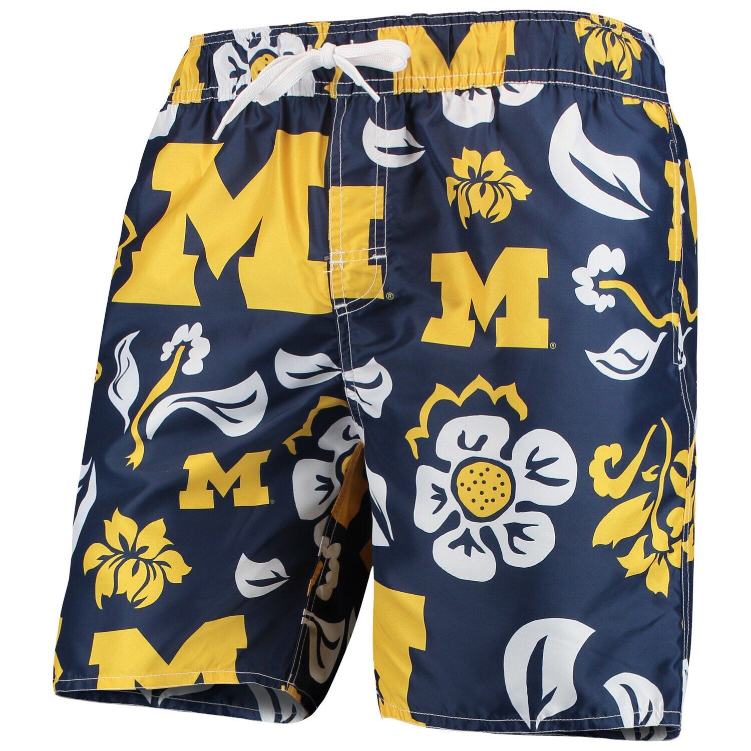 

Мужские плавки-шорты Wes & Willy Navy Michigan Wolverines с цветочным принтом