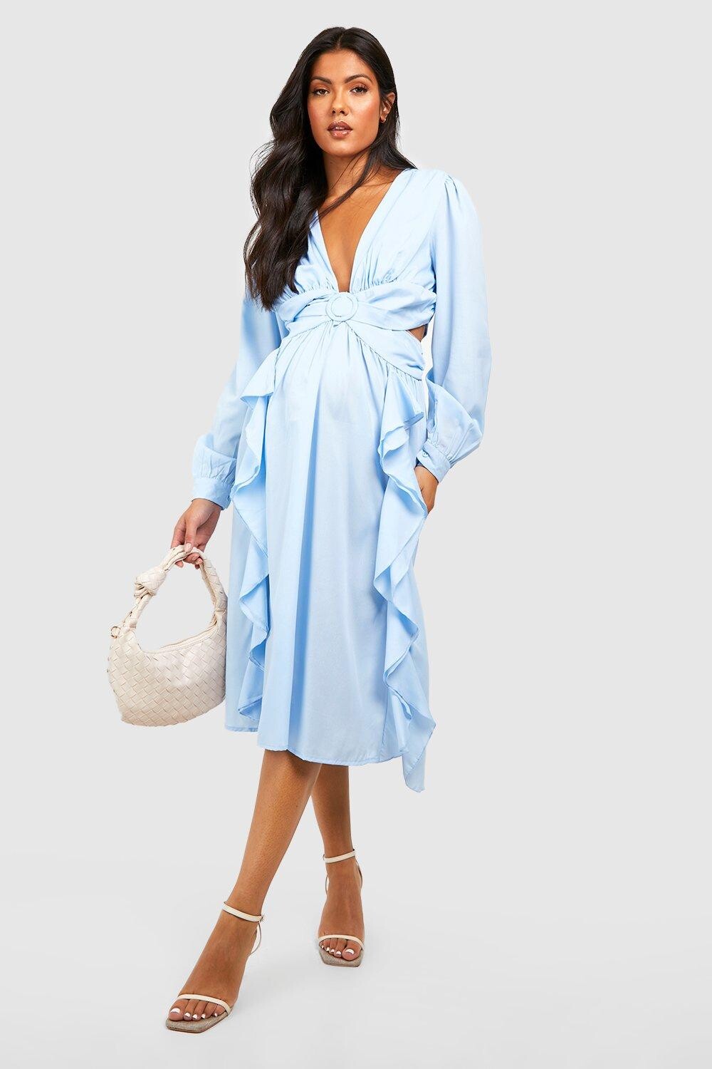 

Платье миди с вырезом для беременных boohoo, синий