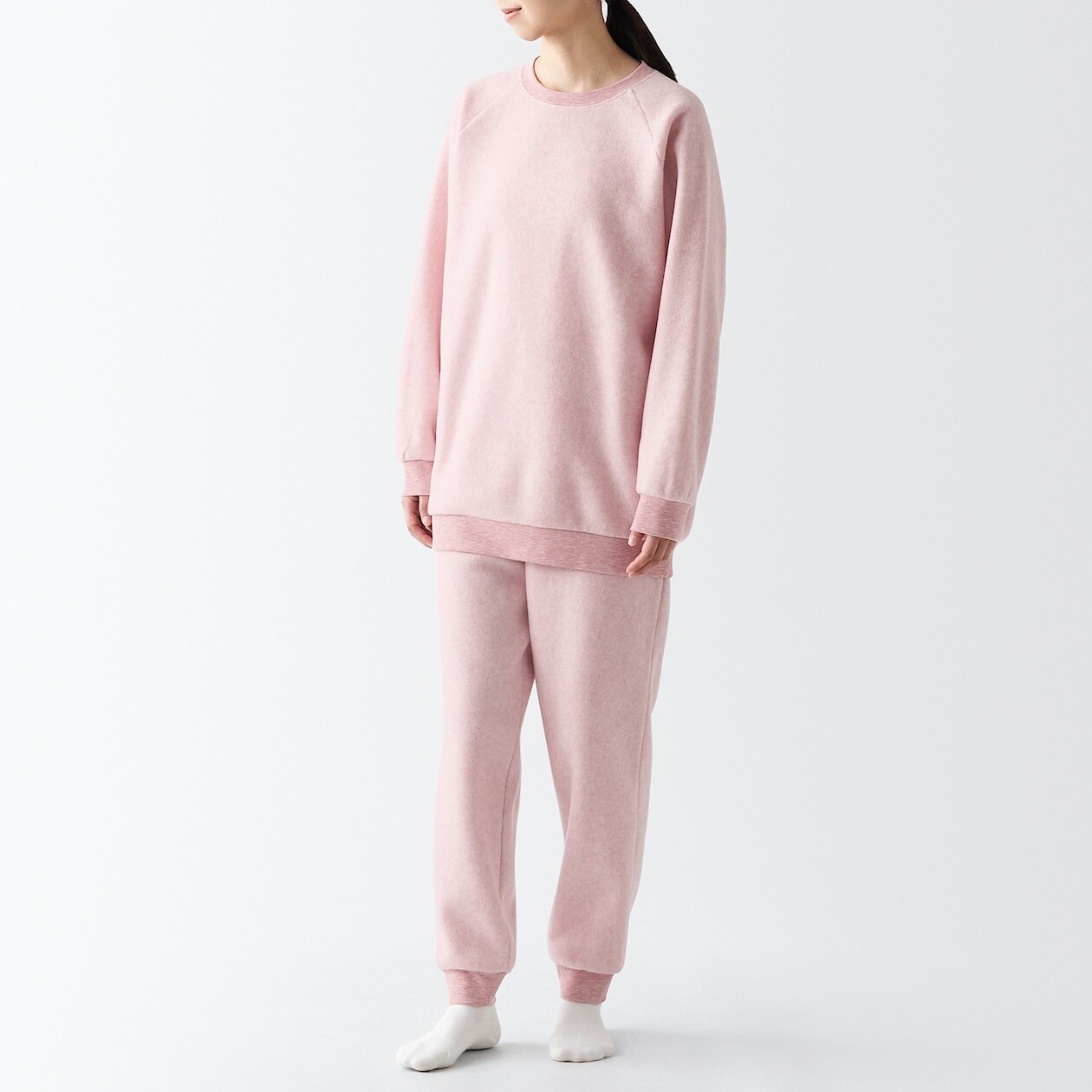 

Комплект домашней одежды из гладкого флиса MUJI, светло-розовый