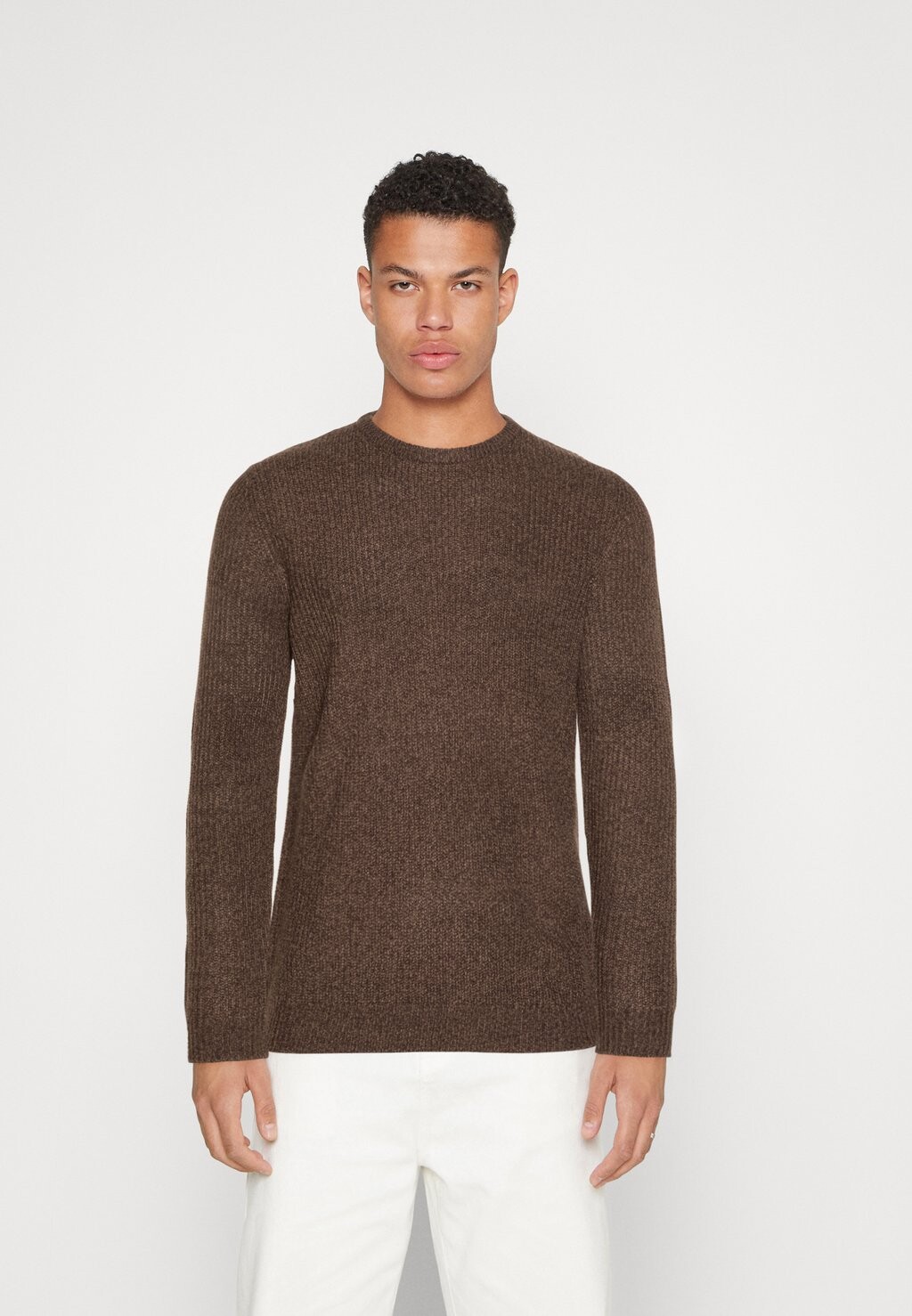 

Свитер JCOTWIST STRIPED CREW NECK Jack & Jones, коричневый/горная тропа