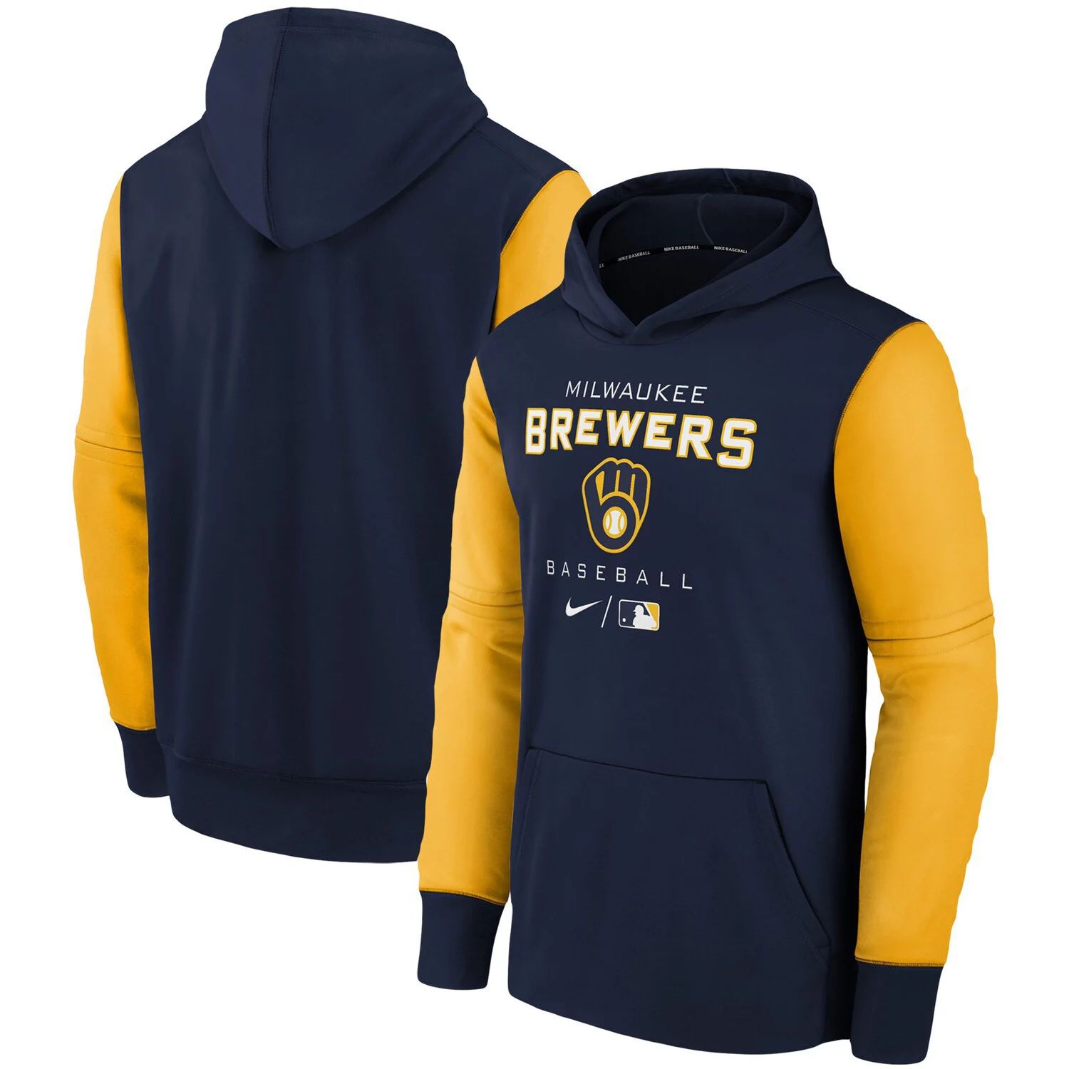 

Молодежный пуловер с капюшоном Nike Milwaukee Brewers Authentic Collection Therma Performance темно-синего цвета Nike