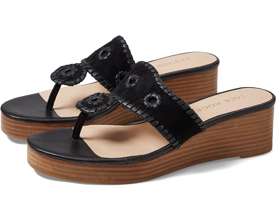 

Туфли Jack Rogers Jacks Mid Wedge - Suede/Stacked, черный