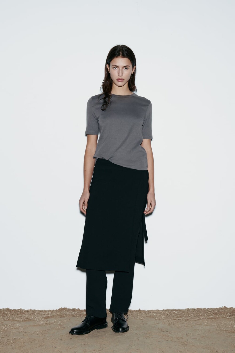 

Футболка из интерлока ZARA, серый