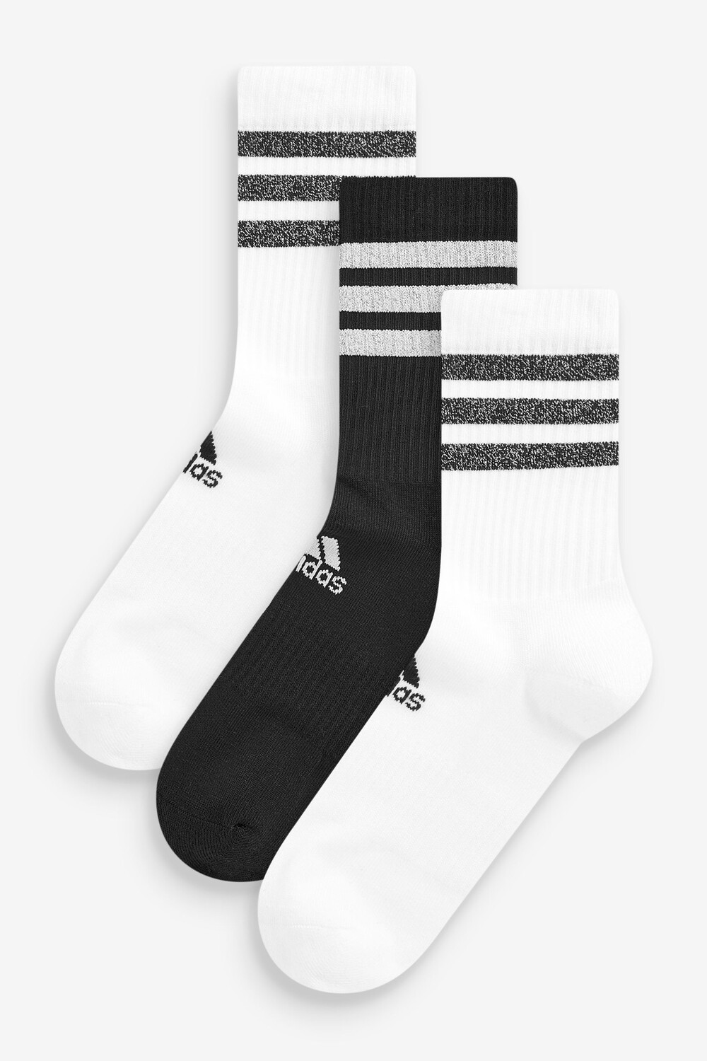 

Спортивные носки Glam с 3 полосками для взрослых — 3 пары adidas, белый